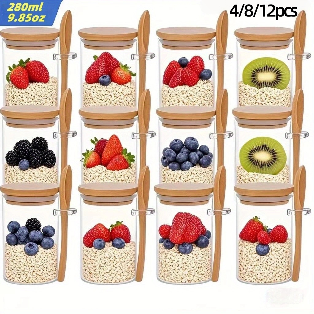 Meal Prep Ideas - 4/8/12 piezas, tazas para desayuno de