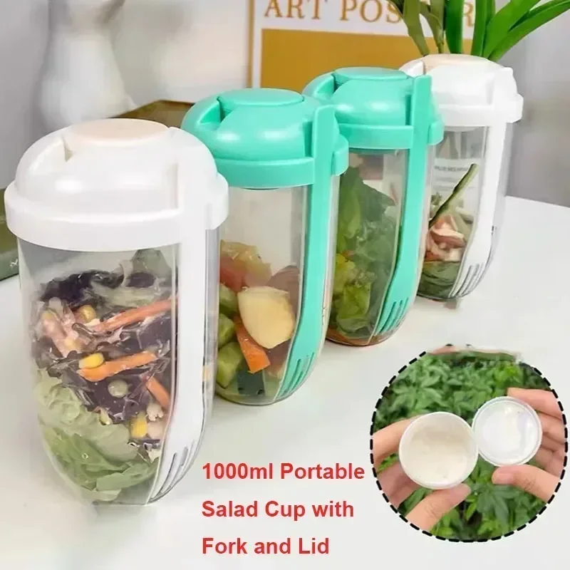 Meal Prep Healthy - Tazón Portátil para Ensaladas con Tapa