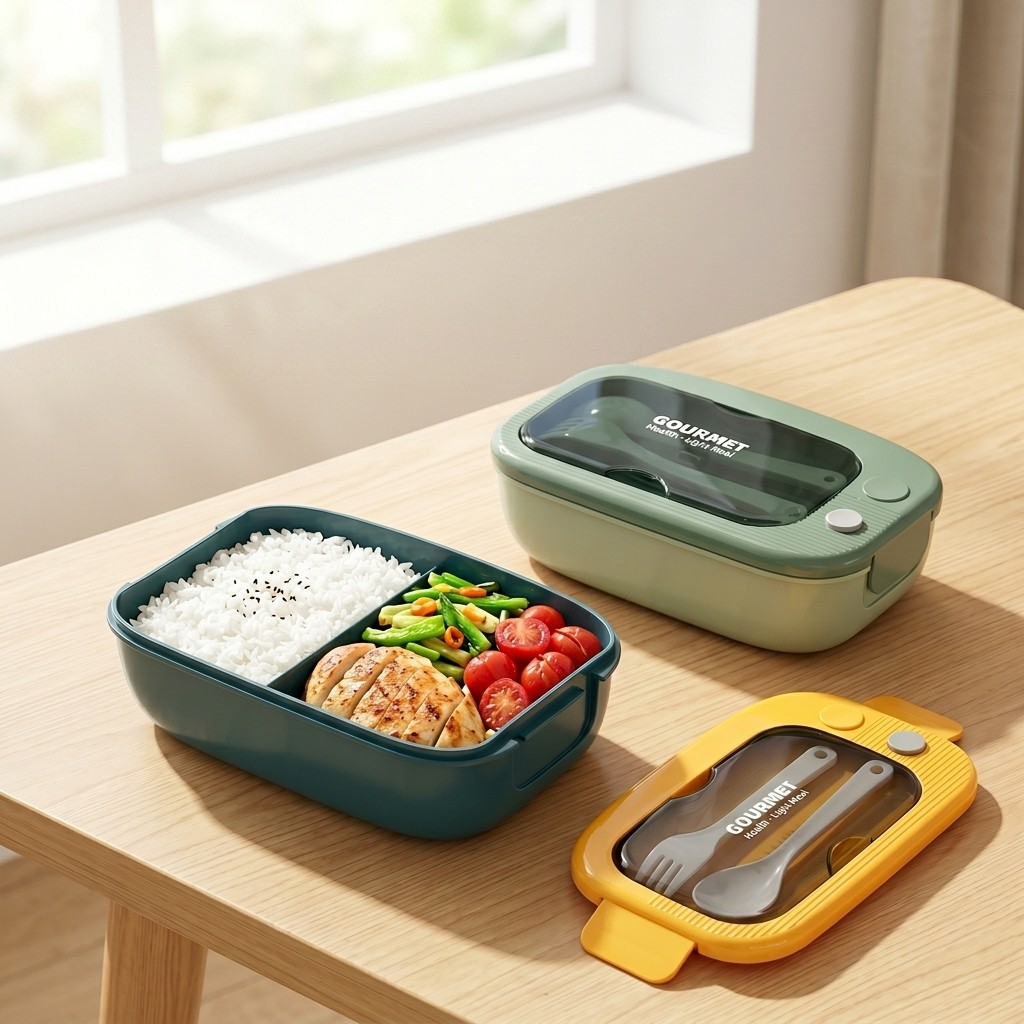 Meal Prep Ideas - Lonchera Bento de Plástico Apta para