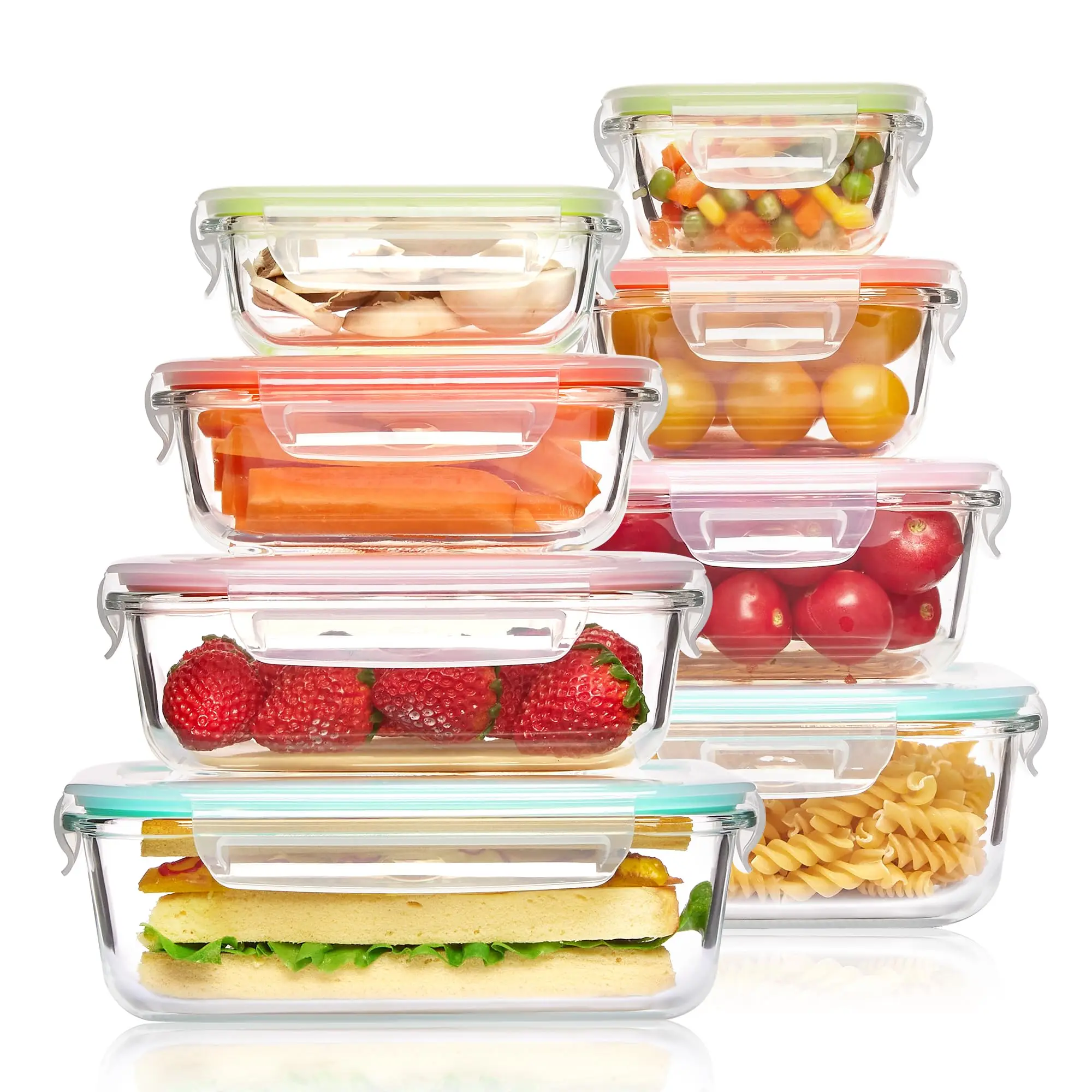 Meal Prep Ideas - Fiambrera de vidrio, contenedores de almacenamiento