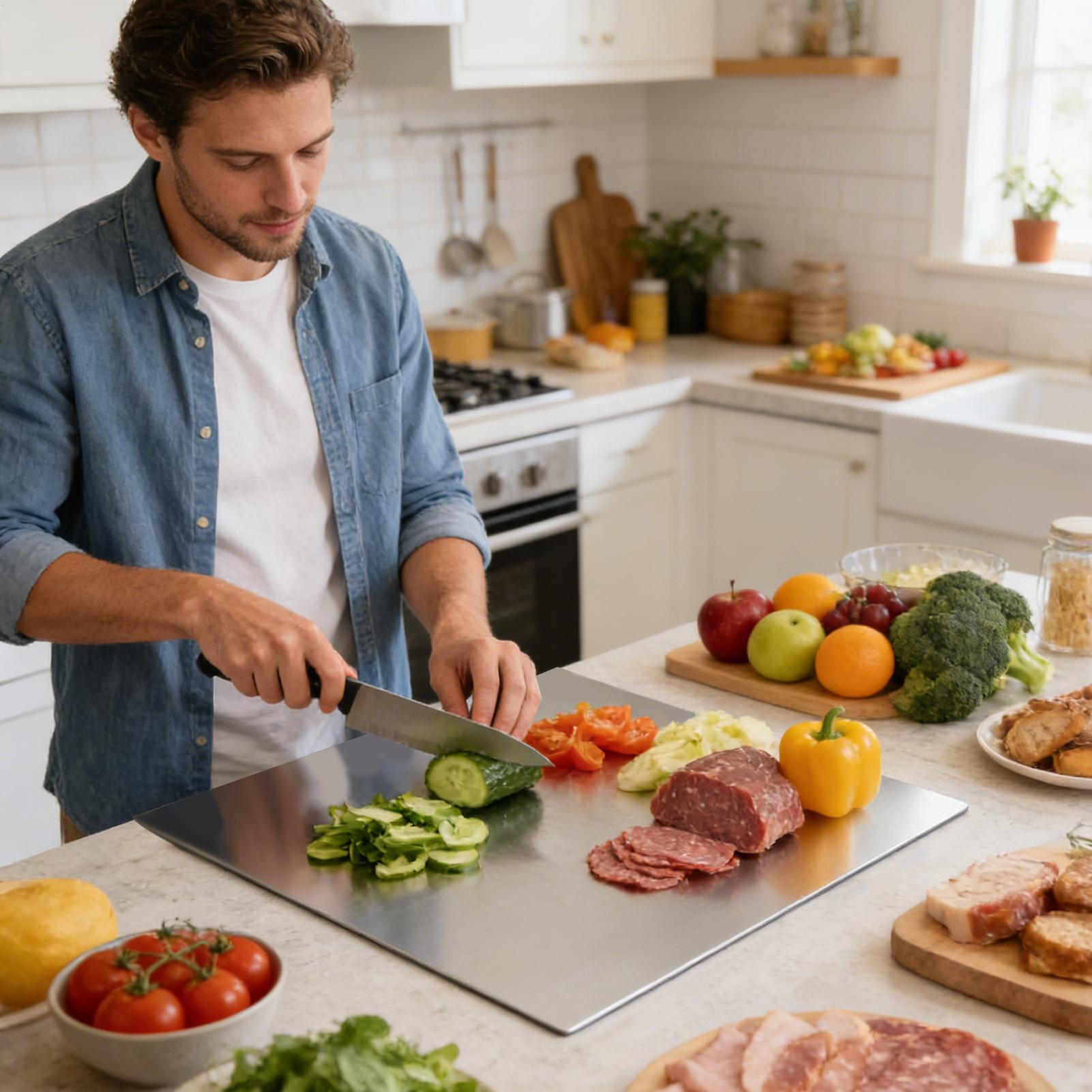 Tabla de Cortar de Acero Inoxi - Meal Prep Cutting reseña y precio