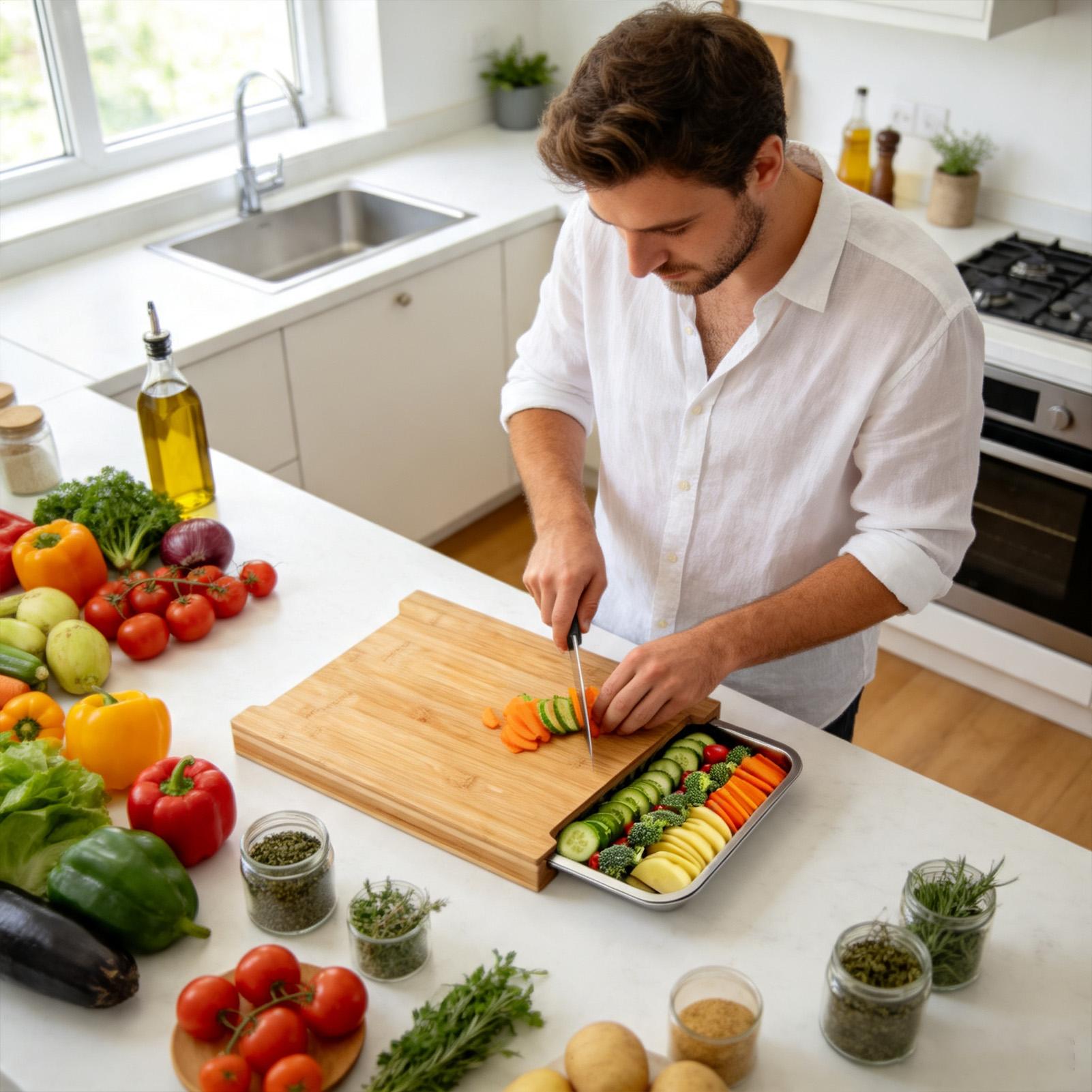 Tablas de cortar de madera par - Meal Prep Cutting reseña y precio