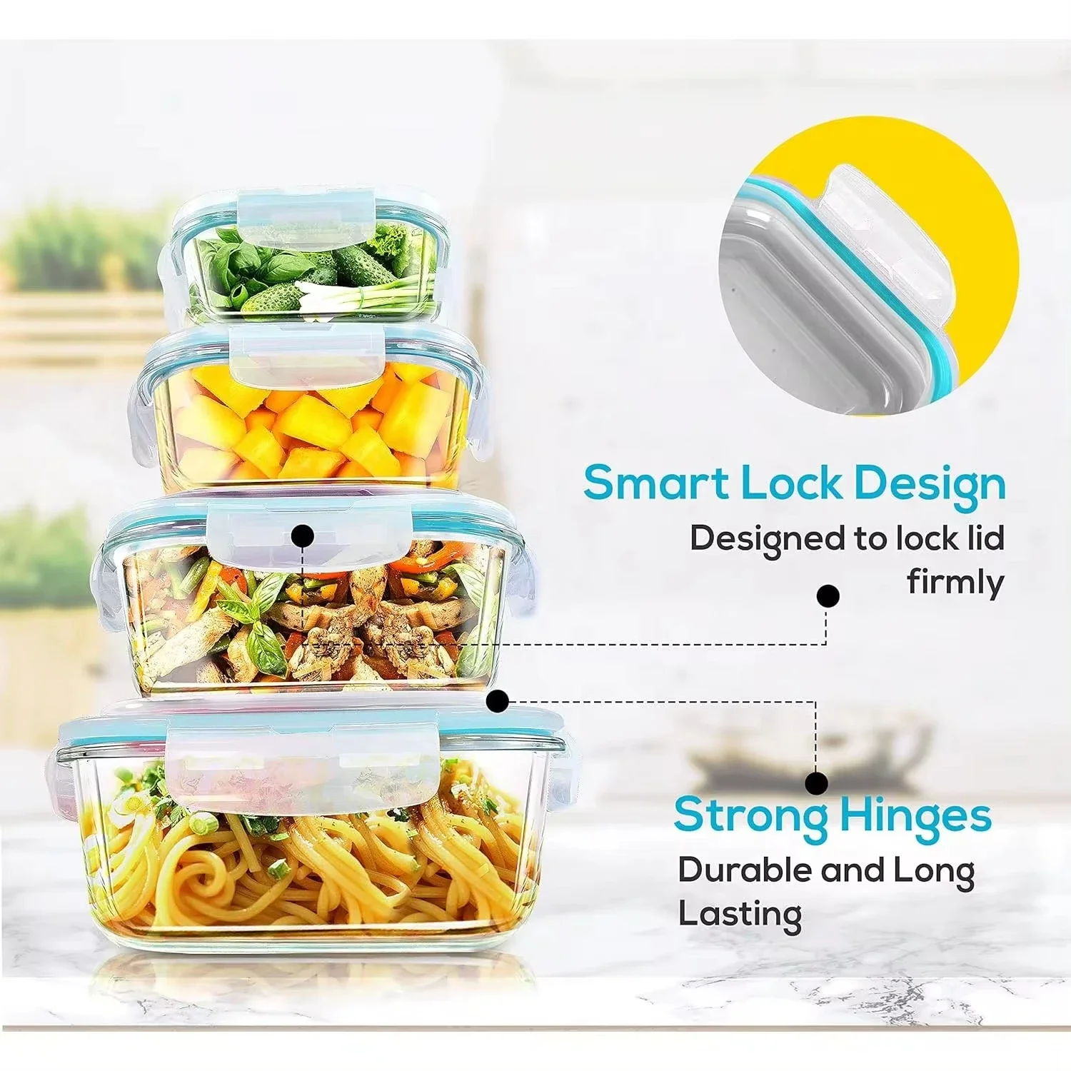 Fiambrera de vidrio, contenedo - Meal Prep Ideas reseña y precio