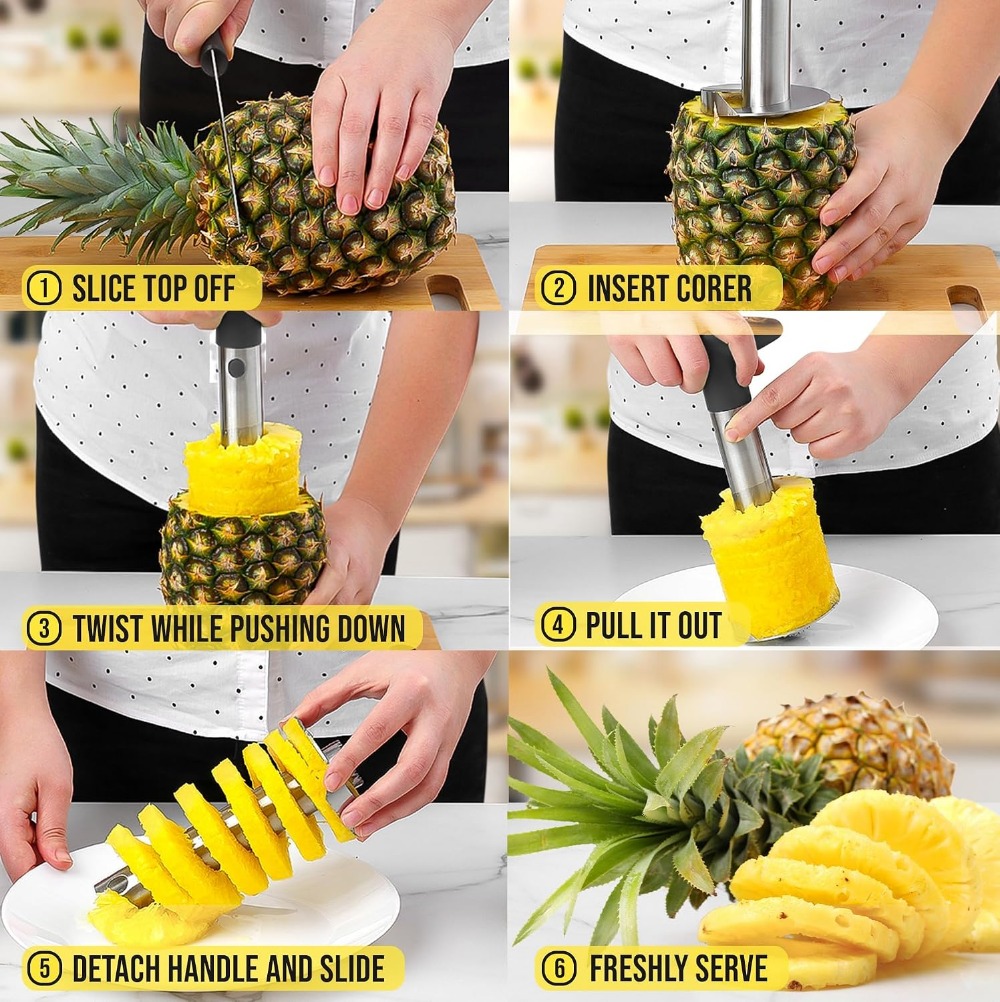 Cortador y rebanador de piña d - Pineapple Corer Slicer reseña y precio